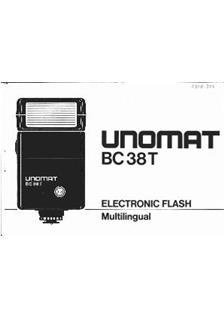 Unomat 38 BC-T manual. Camera Instructions.